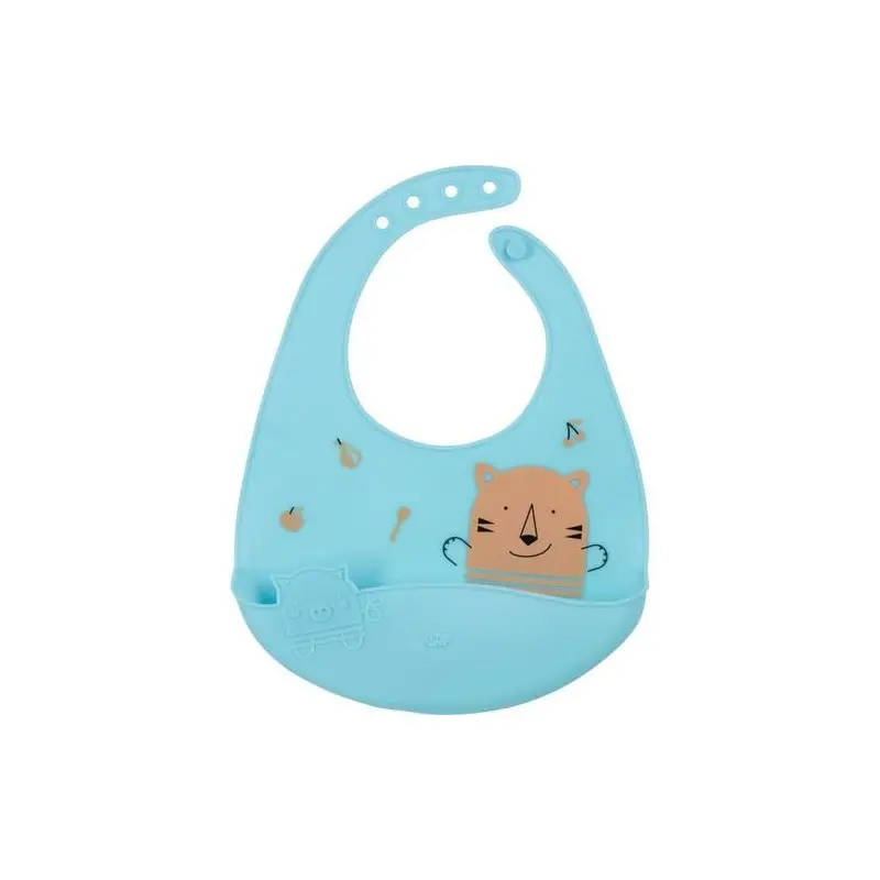 Bebeconfort Domino-Print Soft Silicone Baby Bib