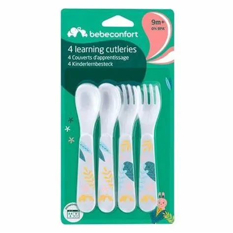 Bebeconfort Little Buddies Set – 4-Piece Learning Cutlery for Toddlers