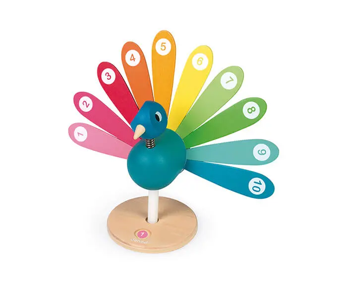 Janod Peacock-Themed Counting Learning Toy