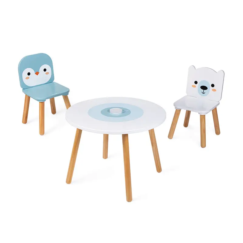 Janod Polar-Themed Children’s Table and Two Chairs