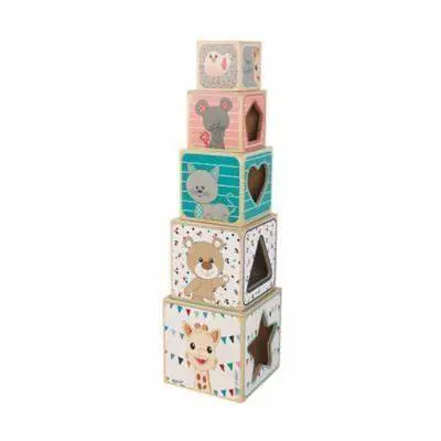Janod Sophie the Giraffe Five-Piece Wooden Block Set