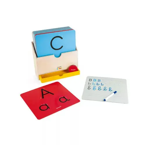 Janod Wooden Essentiel Writing Kit – Early Literacy Tool with Tracing Boards
