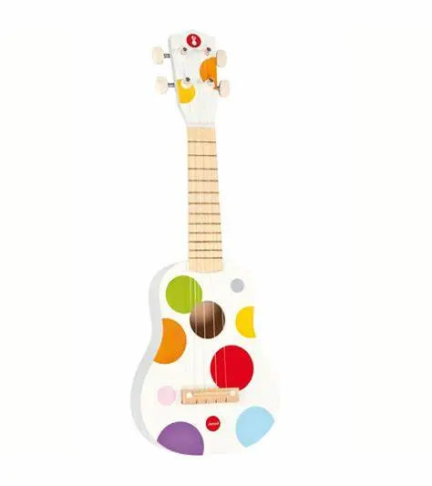 Janod Wooden Ukulele in Confetti Design for Young Musicians